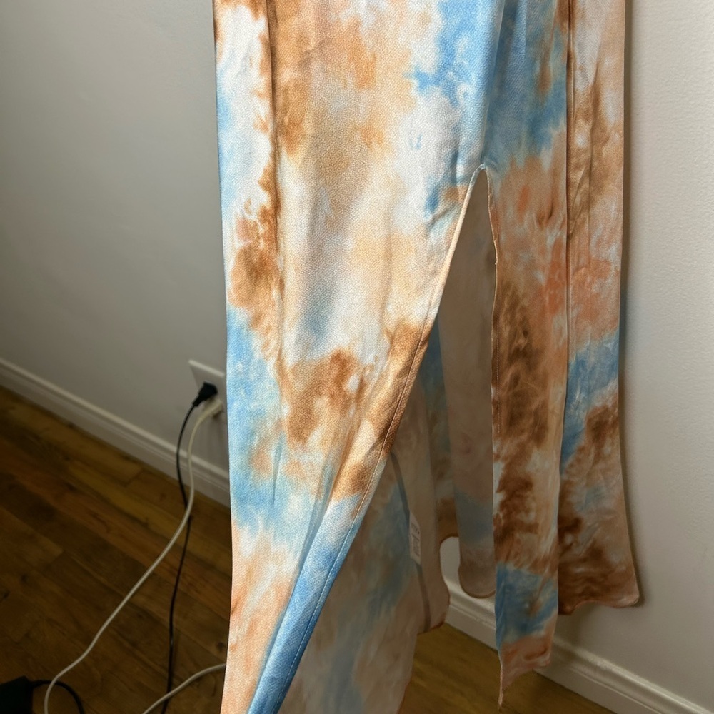 NWT Revolve superdown krystal slit maxi dress Orange Tie Dye - Picture 6 of 10